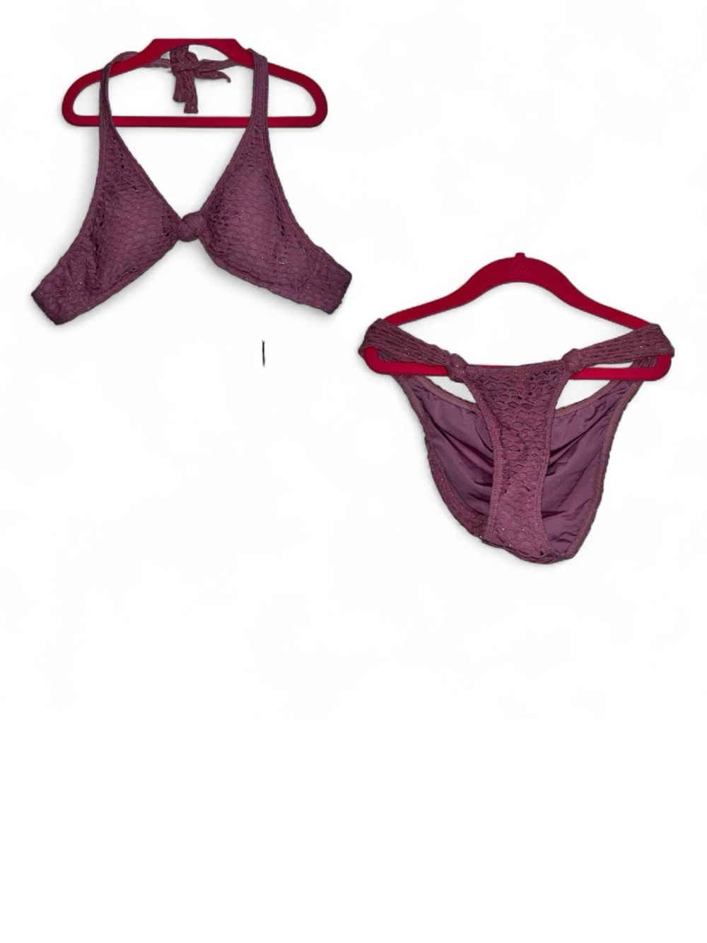 ViX Paula Hermanny Pink Crochet Bikini Set NWT